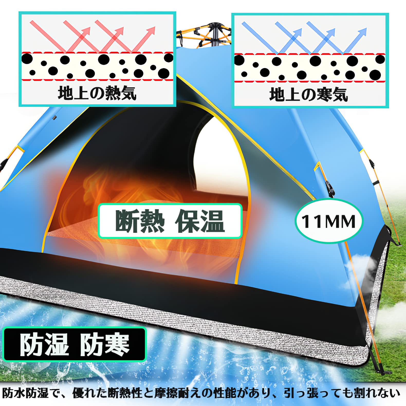 Amazon.co.jp: cukulife 11mm 銀マット 極厚 キャンプ用 アルミ